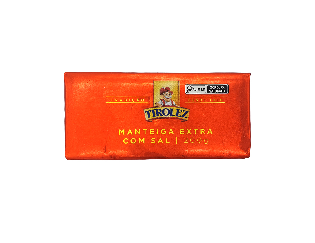 MANTEIGA COM SAL TABLETE TIROLEZ 200 G (CX 12 UN)